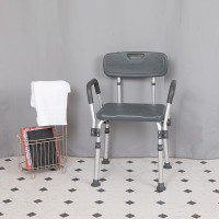 Flash Furniture DC-HY3523L-GRY-GG HERCULES Series 300 Lb. Capacity Adjustable Gray Bath & Shower Chair with Quick Release Back & Arms